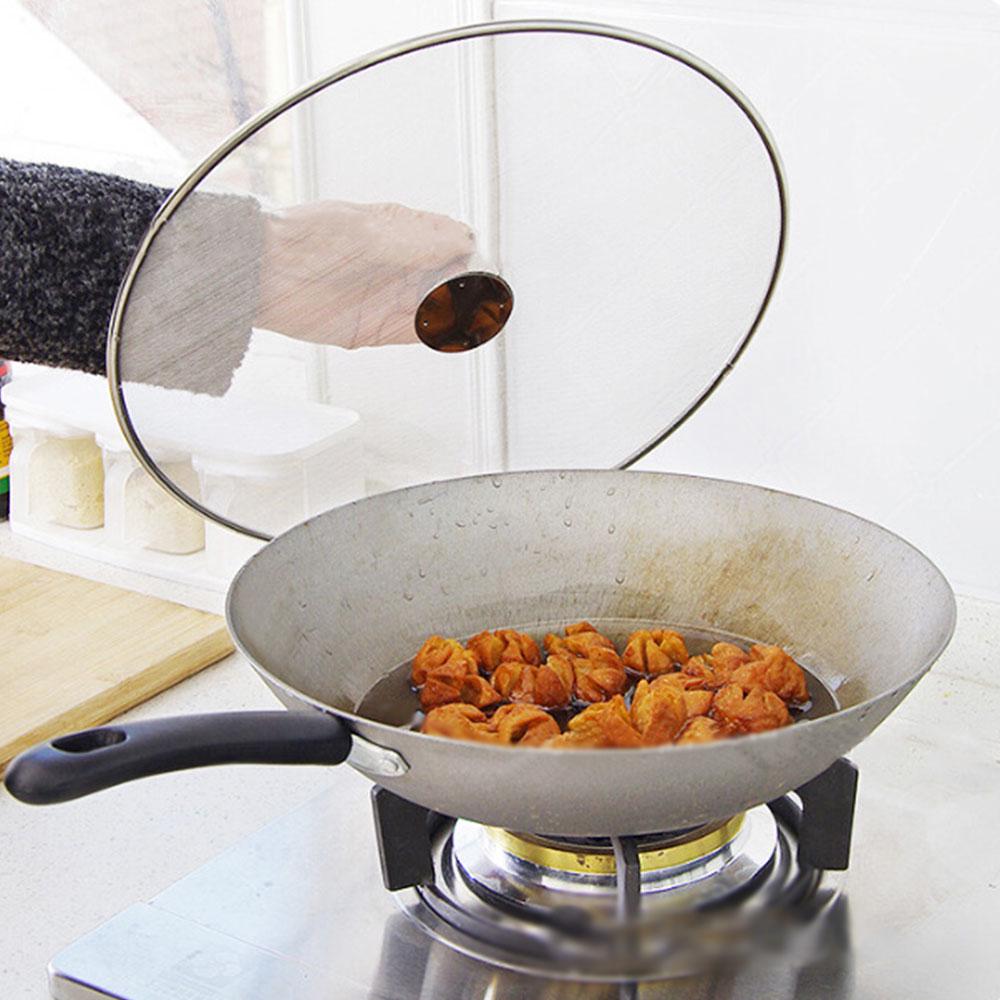 Stainless Steel Pan Cover Lid Oil Proofing Frying Pan Splatter Screen Spill Proof