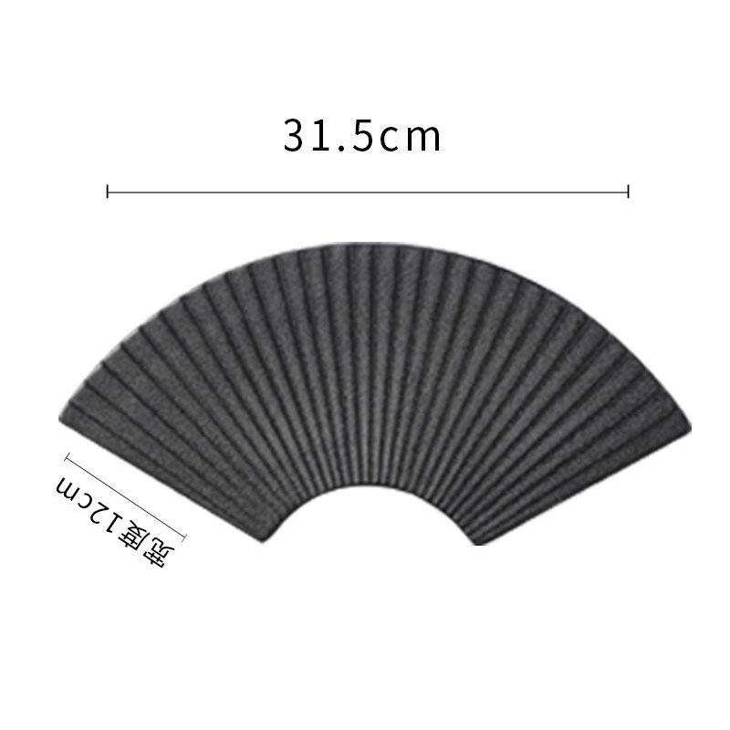 Керамическая обеденная тарелка для ресторана, креативная веерообразная полосатая тарелка для суши, десертная тарелка, тарелки для закусок, однотонная столовая посуда