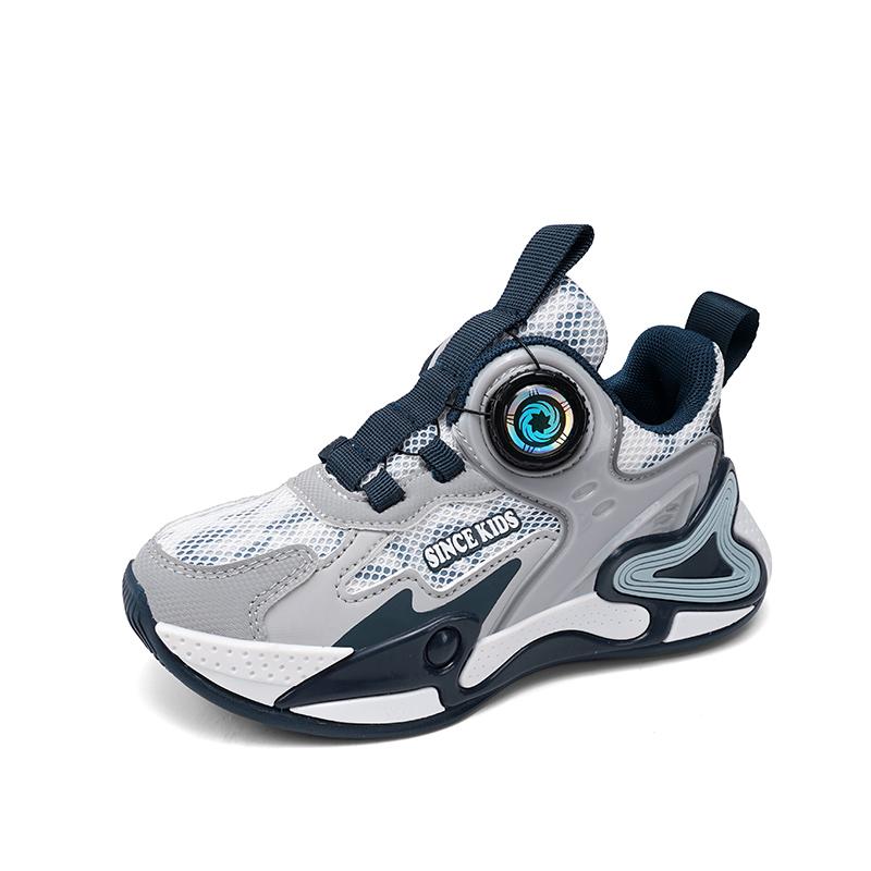 Children‘s Breathable Mesh Basketball Shoes Boys Girls Non-slip Basketball Trainers Outdoor Lace-up Jogging Sneakers Gym Shoes