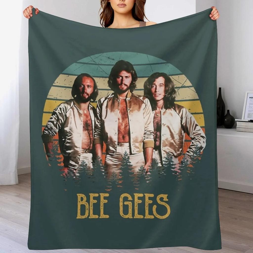 Vintage Live Andy Bee Gees Band 80s Gift Men Women Throw Blanket All Weather Soft Throw Blanket for Sofa