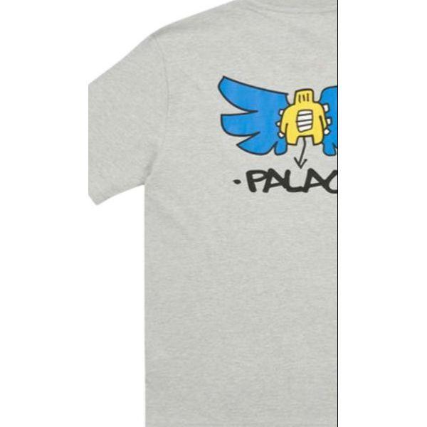 Palace Совместная футболка с мультяшным принтом «Ангел» X Slap Magazine, топы унисекс, серая P20TS252