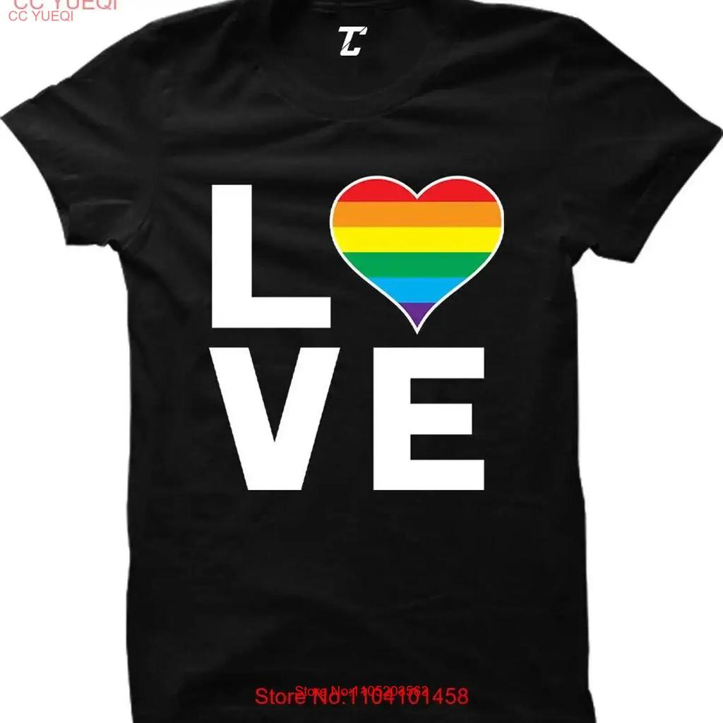 LOVE Rainbow Heart LGBTQ Gay Pride Parade Lesbian Women's T shirt vintage Washed designer clothes Slightly Versatile Breathable
