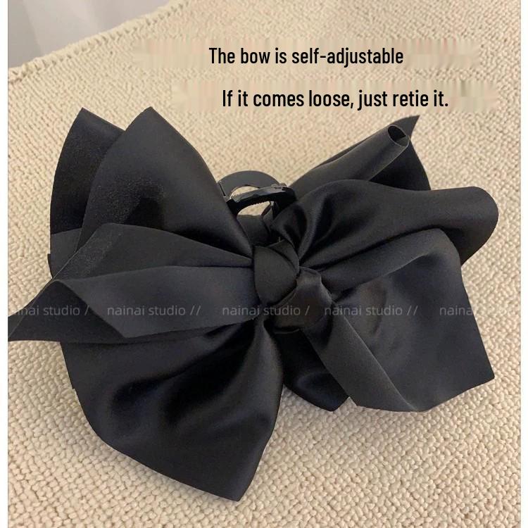 Korean Polka Dot Bow Claw Hair Clip - High-End Cloud Bubble Design for Women