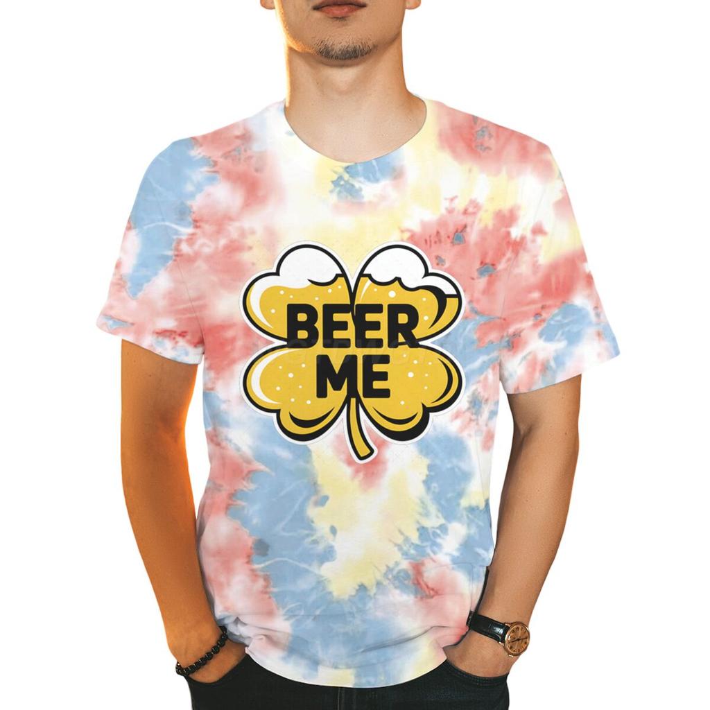 St. Paddy's Beer Me Clover Tee Festive St. Patrick's Day Drinking T-shirts for Men Irish Shirt Lucky Clover Men's Clothing