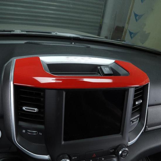 For 2019-2024 Dodge Ram 3500/2500/1500 ABS Red Dash Storage Box Panel Cover Trim