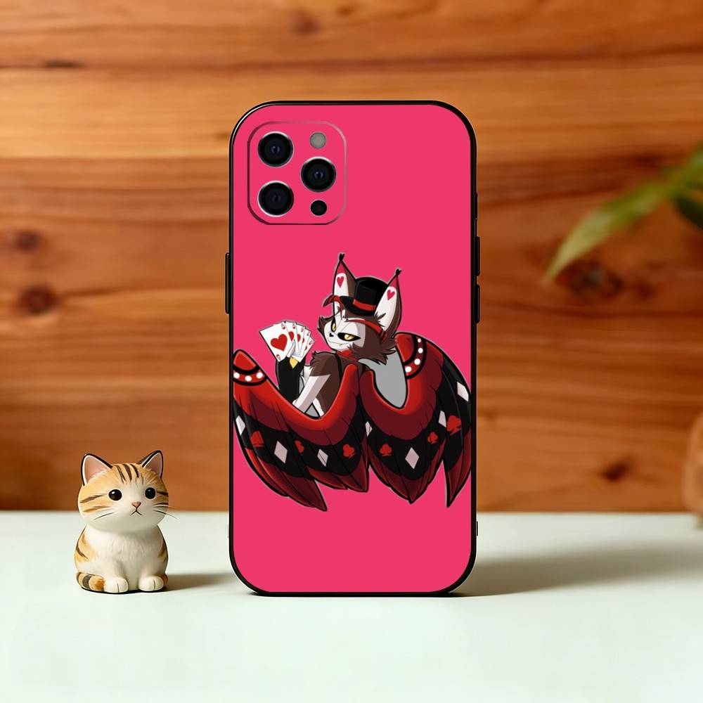 H-Hazbin H-Husk Чехол для телефона для iPhone 17, 16, 15, 14, 13, 12, 11 Plus, Pro Max, Другие Мягкий Черный Чехол