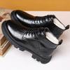 2024 Winter New Men's High Top Cotton Shoes Men's Business Casual Leather Shoes Fleece Warm Cotton Boots Snow Boots 9722