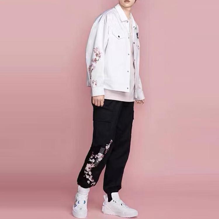 Спортивная куртка Li Ning Sakura Series с цветочным принтом, мужская куртка белого цвета AFDR426-1