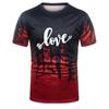 2021 Men's Love Printed Cool T-Shirt New Summer Fashion 3D T-shirts Casual Short-Sleeved Leisure Tops(4 Colors) S-4XL