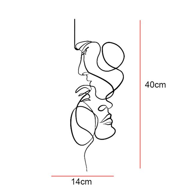 Metal Wall Painting Iron Wall Hanging Decoration Nordic Woman Silhouette Home Decor Macrame Wall Ledges Living Room Decor Gift