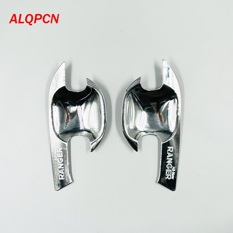 For Ford Ranger Door Protection Door Insert Handle Bowl Cover Pickup Trunk Auto Parts ABS Matte chrome Car Accessories 2012-2018