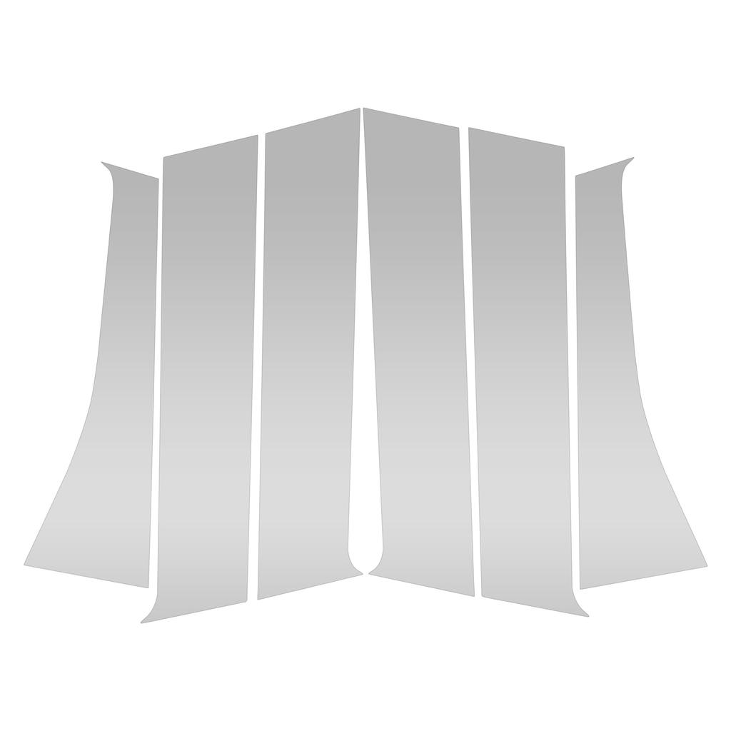 ABSOPRO Door Pillar Window Trim Stickers for Pillar Door Outer Exterior Covers for Mitsubishi Outlander Silver Tone Anti-Scratch Posts, 2011-2014,