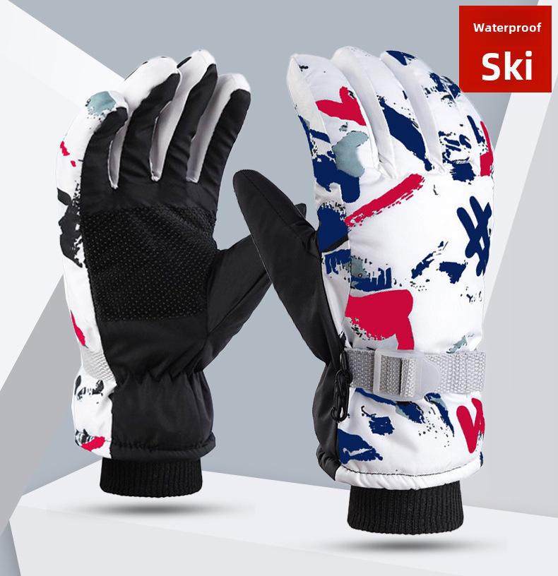 Мужские и женские водонепроницаемые нескользящие теплые перчатки для велоспорта и лыж, утолщенные бархатом и хлопком для защиты от зимнего холода