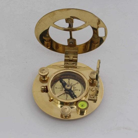Brass Compass Nautical Compass  Solid Brass Compass  Look Solid Brass Sundial Compass Directional Magnetic Compass for