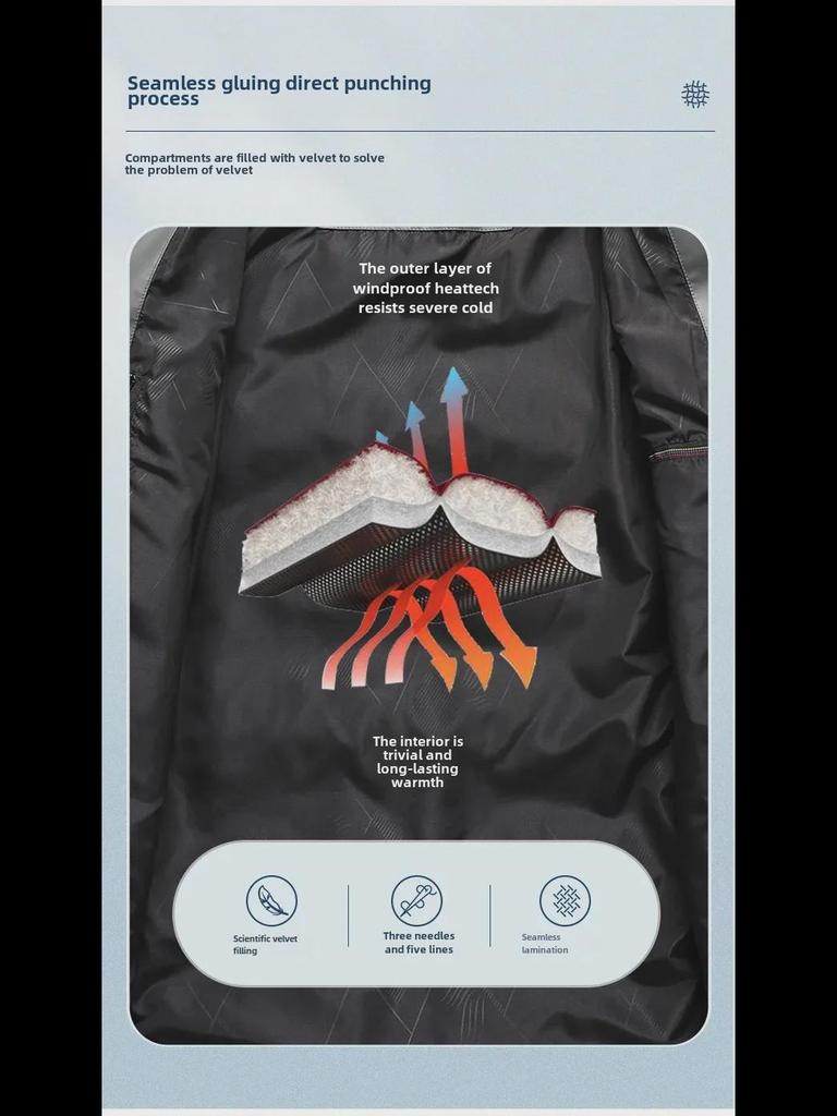 Мужская зимняя куртка средней длины с капюшоном на белом утином пуху 2024 года