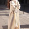 Fashion Casual Retro Cozy Design Sense of Medium-length Large Lapel Lazy Wind Knitted Cardigan Sweater Jacket Loose