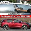 8 шт. Накладки на стойки кузова (B, C) и двери автомобиля для Honda HRV Vezel 2014- Черный цвет с эффектом зеркала из карбона, ПК-наклейка