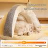 Cozy Cloud Fleece Pet Nest: Semi-Enclosed Warm Slippers for Cats & Small/Medium Dogs