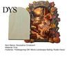 Fall Home Decor Accents Elf Wooden Door Halloween Decor, 2D Fairy Mouse Miniature Wall Rustic Autumn Shelf Hanging, Ornament for Home, Thanksgiving
