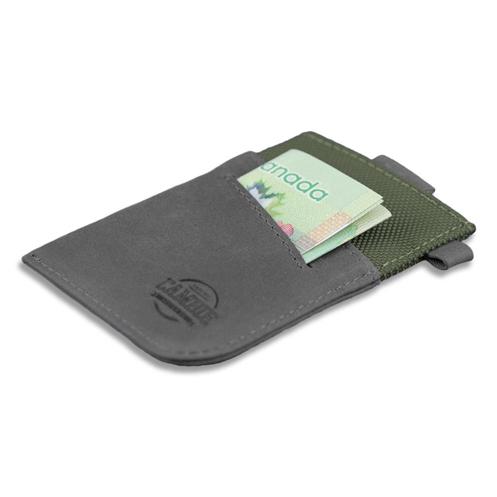 Cambie WOLYT Classic Leather Card Holder - Olive/Gray (WSC-000002)