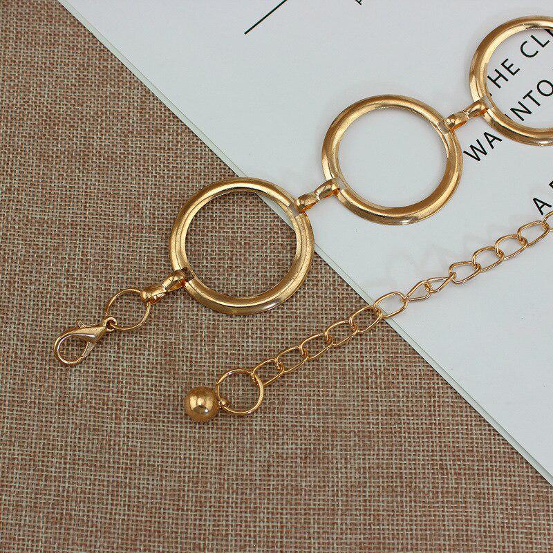 Новый модный металлический пояс-цепочка для женщин, круглые металлические ремни для женских платьев, украшения