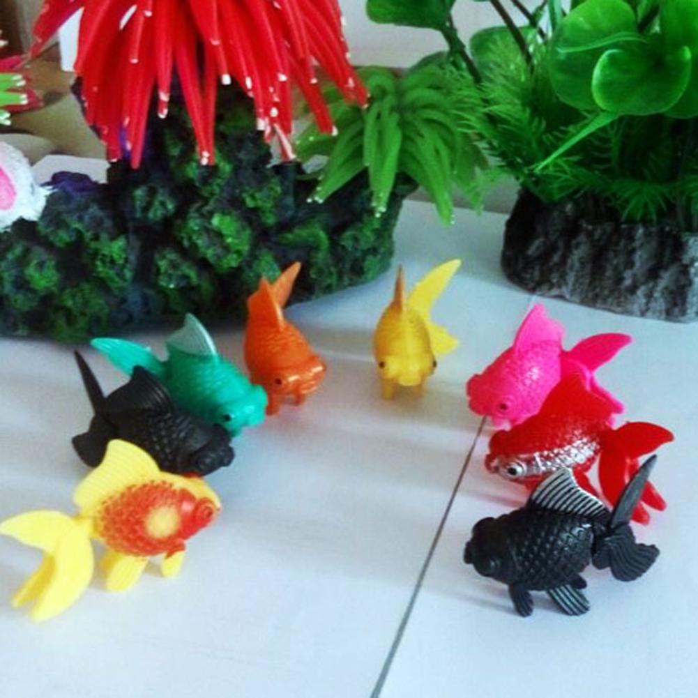 Artificial Fishes Reusable Simulation Plastic Cute Goldfish Fish Tank Aquarium Decoration Ornaments ( Random Color )