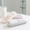 2Pcs 2 Grids Cotton Swab Storage Box Plastic Dust-proof Cotton Pad Storage Box Lightweight with Lid Makeup Storage Box Toothpick