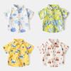 Рубашка с принтом для мальчиков, детская рубашка с коротким рукавом, детская модная рубашка с принтом