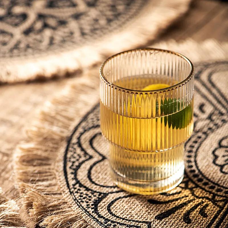 1 шт. Круглая вышитая салфетка для стола, тканая хлопковая салфетка для кофейных чашек, подставка под столовые приборы, украшение для кухни