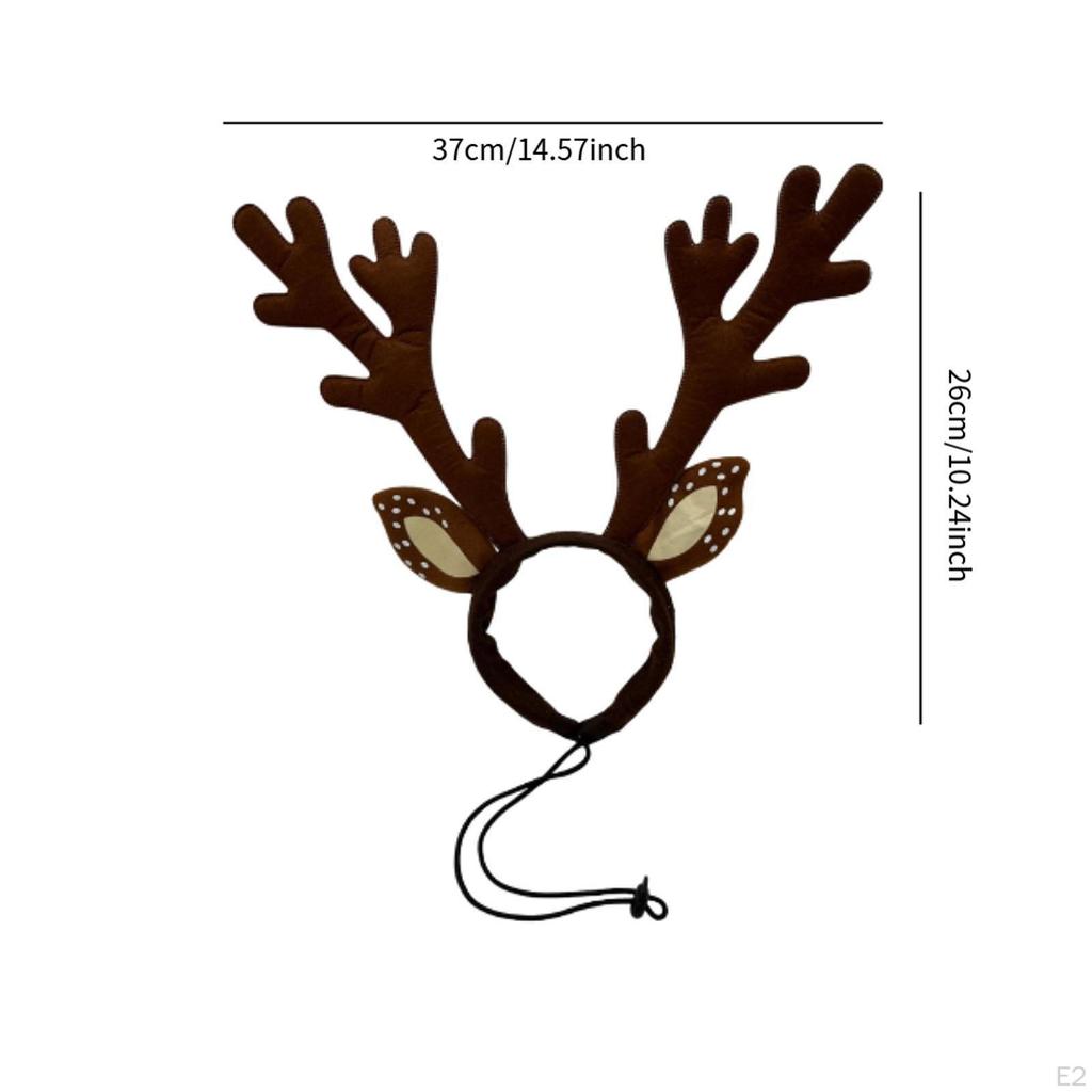 Christmas Reindeer Dog Headband Antlers Xmas Hair Loop Classic Elk Headwear for