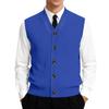 Men's V-Neck Sleeveless Knit Cardigan Vest