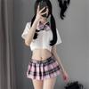 Японская школьная форма для девочек, белая футболка с коротким рукавом, топ, плиссированная юбка, модный костюм для косплея для сексуальных девушек, комплект студенческих костюмов