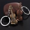 Copper Bronze Violin Key Chain Cello Musical Instrument Pendant  Musician Jewelry