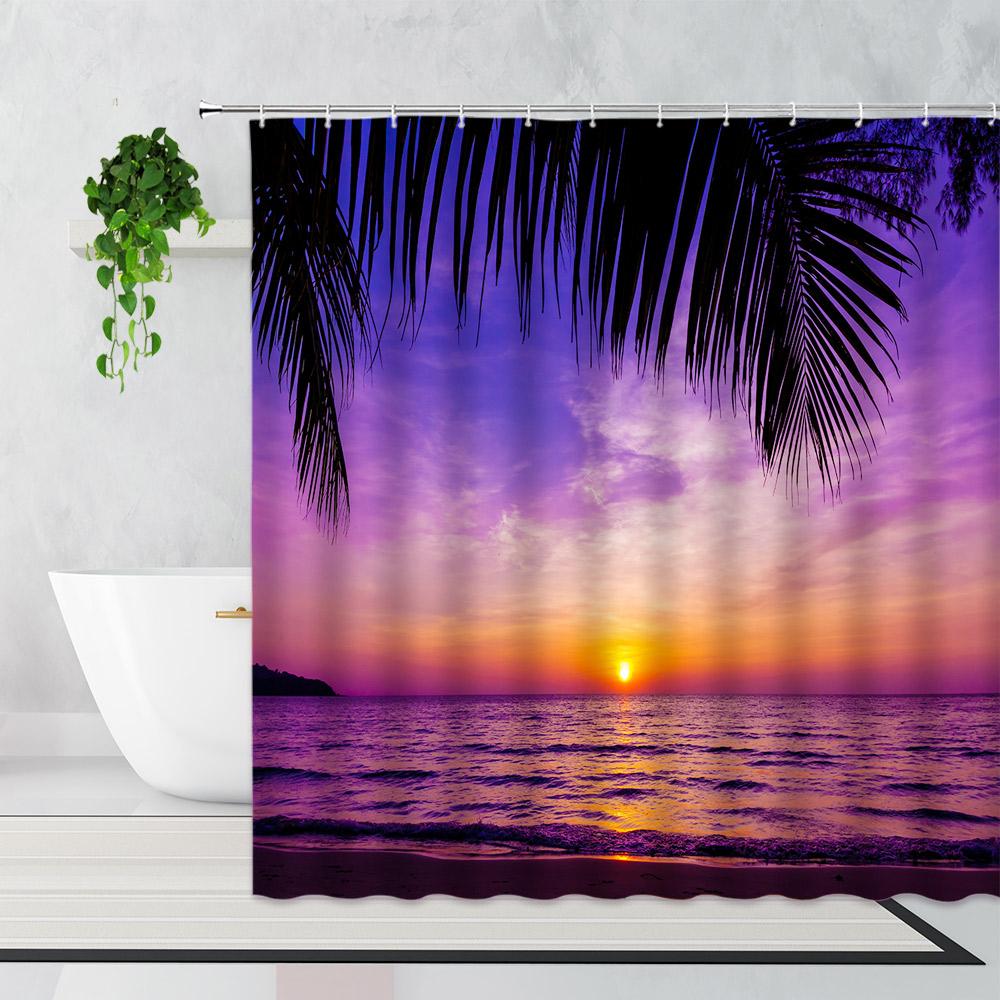 Zen Bamboo Forest Shower Curtain Summer Forest Jungle Waterfall Rock Nature Scenery Bath Curtains Set Green Landscape Bathroom