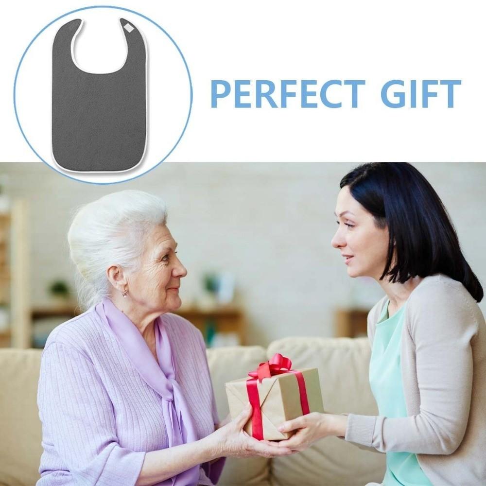 Soft Adult Bib Adjustable Mouth Wipe Polyester Dining Clothing Protectors  Elderly