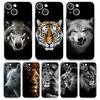 Роскошный прозрачный чехол для телефона для iPhone 15 14 13 12 11 Pro Max XS X XR 7 8 Plus Прозрачная крышка Черный Гепард Тигр Лев Животные