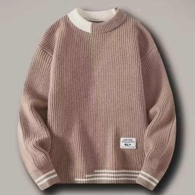 Men's Trendy Half-High Collar Sweater - Warm, Thick, Loose Fit for Autumn/Winter