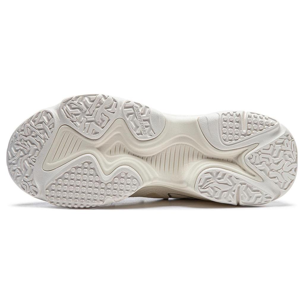 Li Ning Qian Xing Ce 2 CF Su Удобные универсальные нескользящие износостойкие низкие повседневные туфли женские кроссовки белые серебристые AGLT168-2