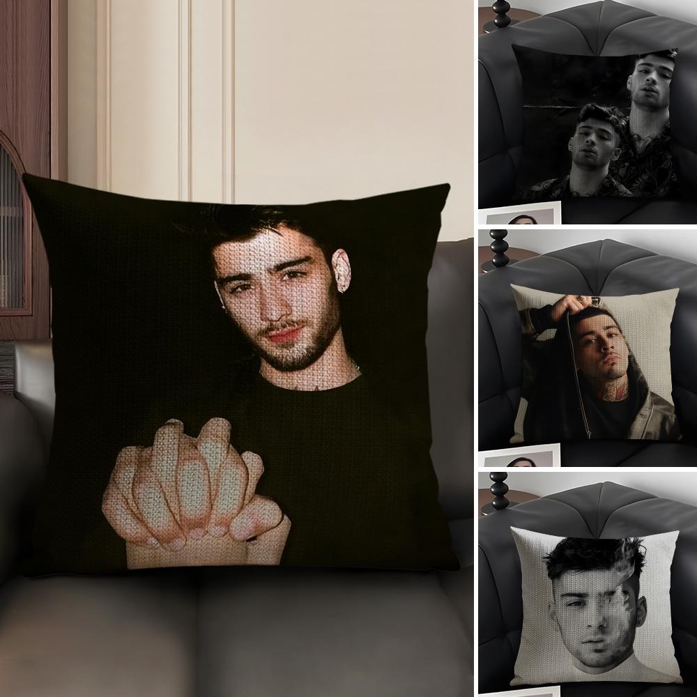 ZZayn MalikK Singer Cushion Cover Natural Linen Organic Fabric DoubleSided Printing Sofa Home Decor Gift Pillow Case