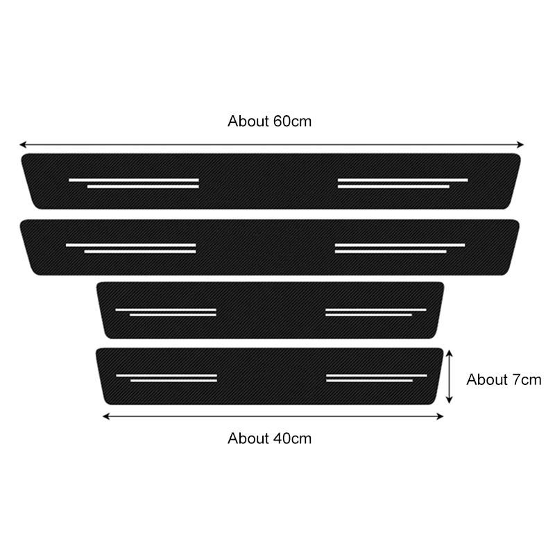 2026 For Hyundai Genesis G70 G80 G90 GV80 GV90 I30 I40 IX35 Kona Getz Car Threshold Strip Carbon Fiber Film Door Sill Stickers