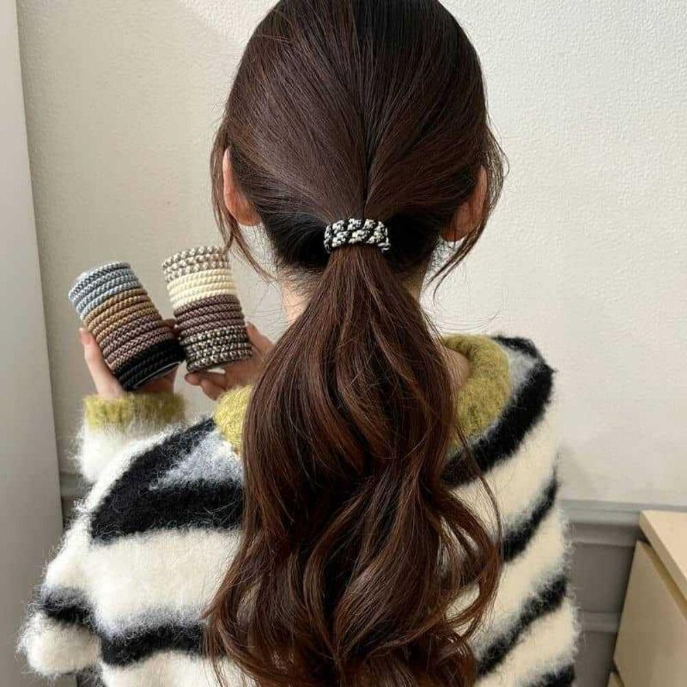 8Pcs/Set Rubber Band Hair Rope Set Korean Style Ponytail Holder New Hair Tie Basic Hair Accessories