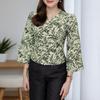 ZANZEA Women Casual V-Neck 3/4 Sleeve Loose Print Blouse
