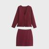 Early Autumn V-Neck Slim Cardigan & Hip Skirt Set for Women
