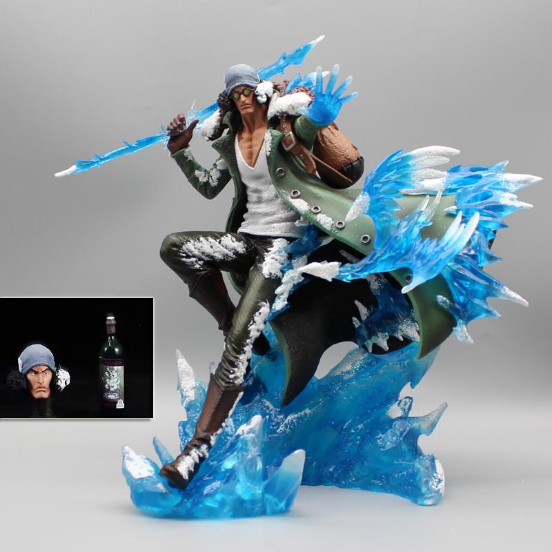 One Piece Аокидзи Кузан Аниме Фигурки 2 Головы 30см Gk Фигурка ПВХ Светодиодная Светящаяся Модель Статуэтка Коллекция Декора Игрушка Рождественский Подарок