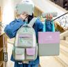 New Student Schoolbag for Women Large Capacity Multi Functional Backpack Contrasting Color Fashion Multi Piece Schoolbag