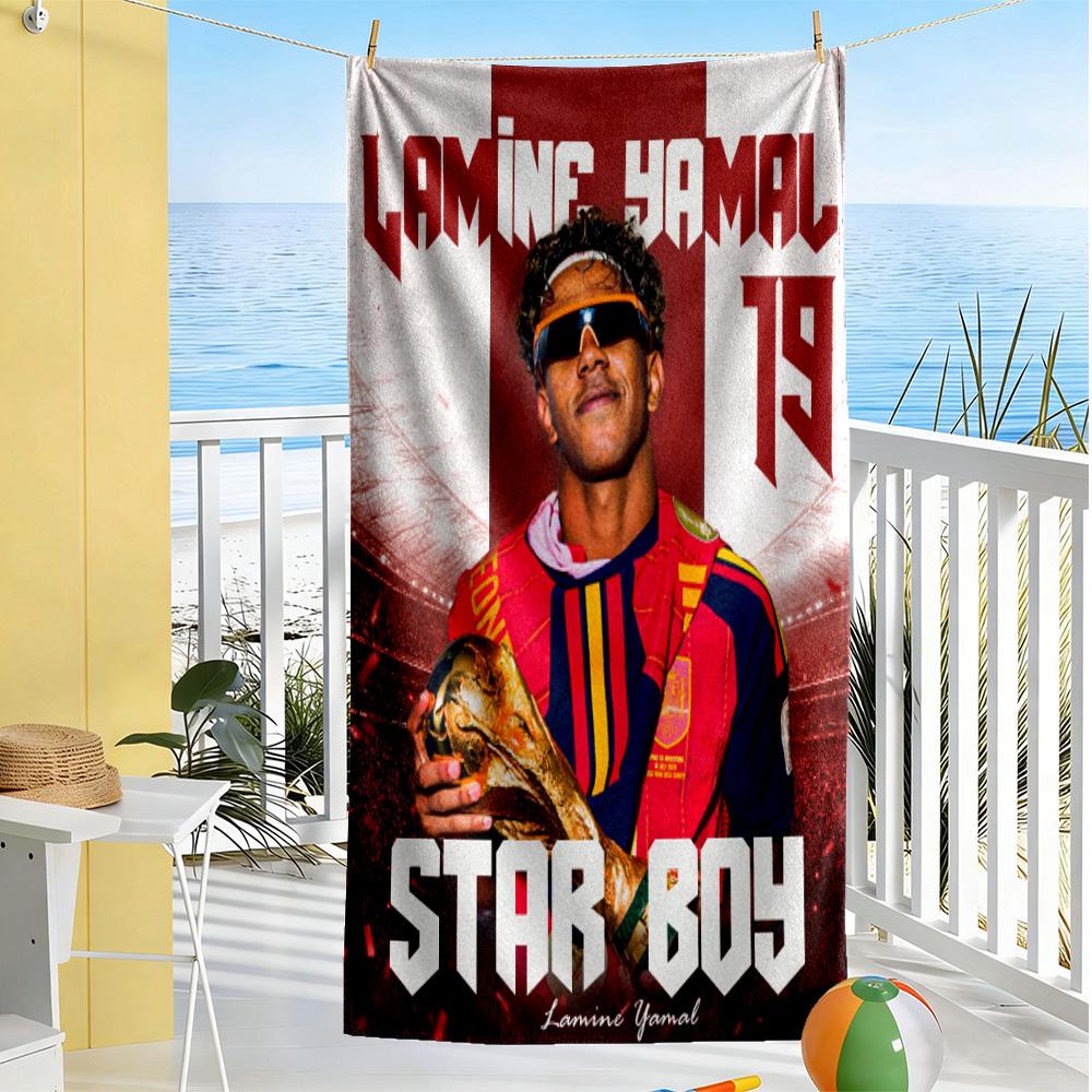 Yamal Star Boy: Yamal's Journey Beach Towel Quick-Dry Soft Microfiber Comfortable Lightweight