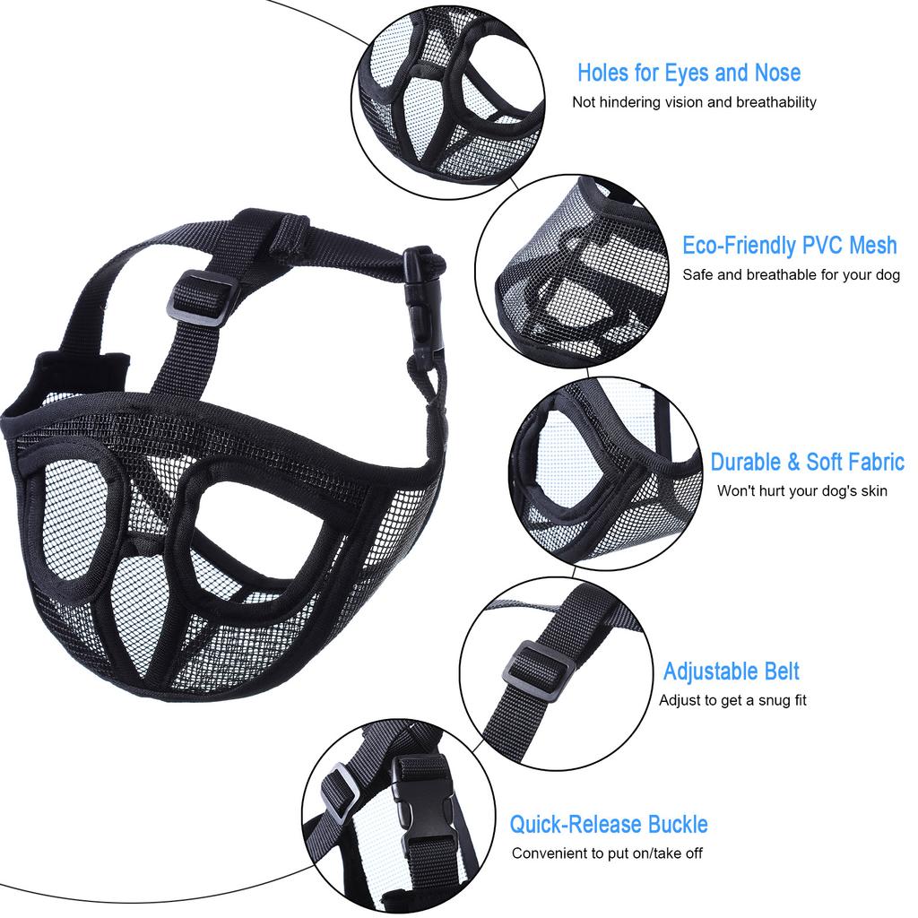 Намордник для собаки с короткой мордой, намордник для бульдога, регулируемая дышащая сетка для тренировки кусающего лая