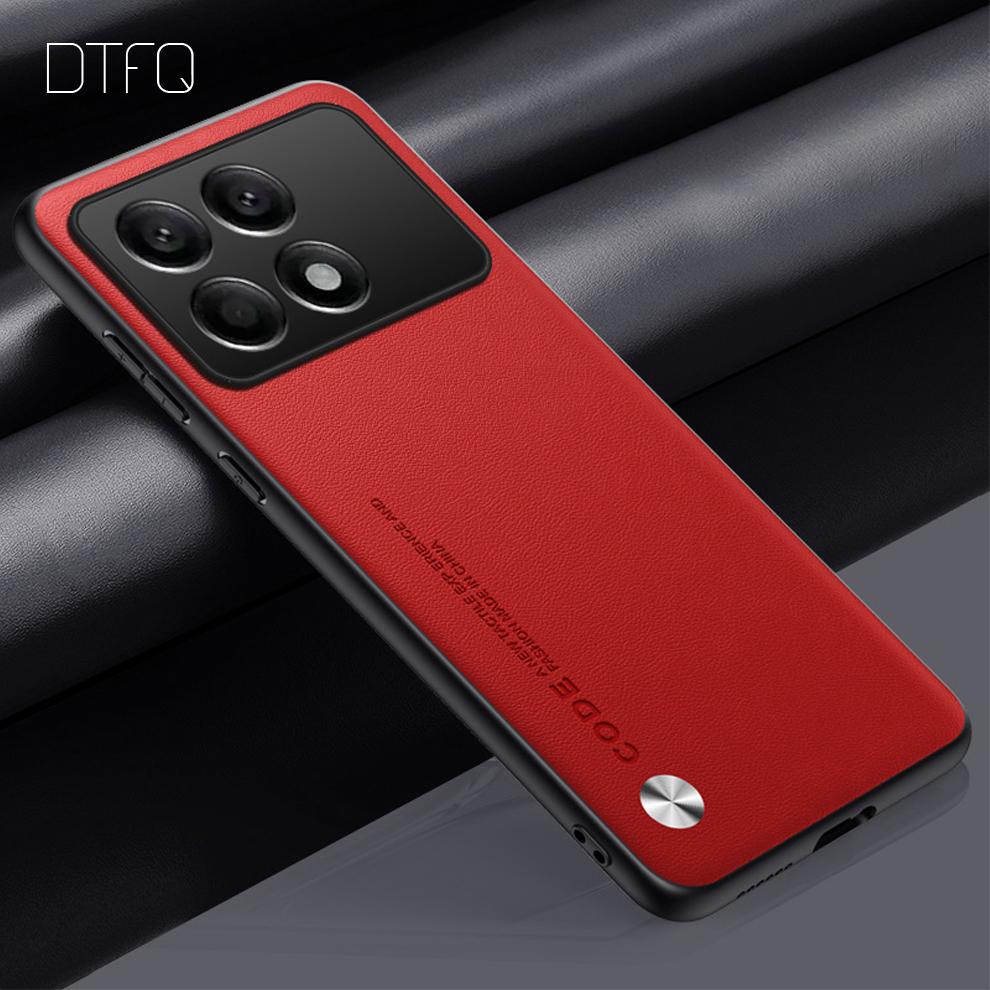 Чехол для POCO F6 Pro 5G Funda Shockproof Back Cover Leather Pattern Coque Роскошный кожаный чехол для Xiaomi POCO F6 Pro