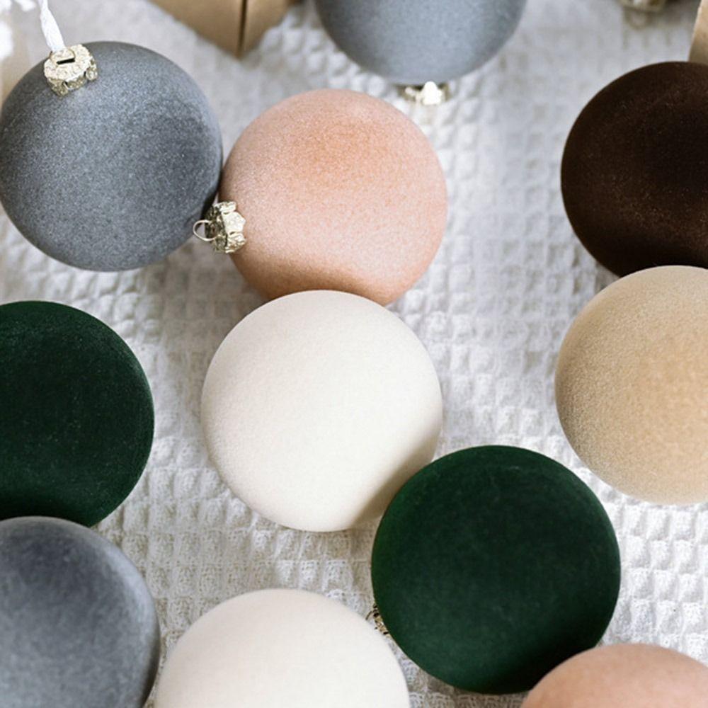 12 шт. 6 см елочные шары подвески флокированные елочные подвесные шары рождественские украшения