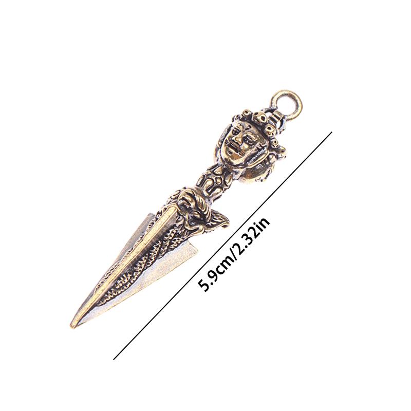 Buddhist Brass Ax Cross Vajra Pestle Diy Keychain Pendant Bracelet Necklace Decorative Handcraft Jewelry